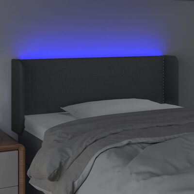 vidaXL Tăblie de pat cu LED, gri închis, 83x16x78/88 cm, textil