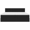 vidaXL Pat cu storage cu saltea cu headboard Negru 100 x 200 cm