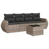 vidaXL Set canapele de grădină cu perne, 5 piese gri deschis poliratan
