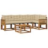 vidaXL Set de canapele de exterior cu pernă 6 pcs Natural și Bej
