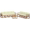 vidaXL Set de canapele de exterior 9 buc. Natural și Crem