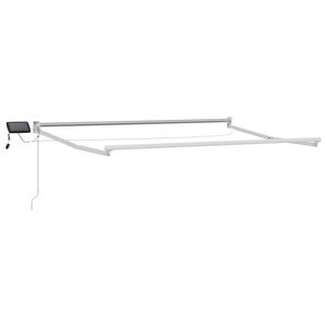 vidaXL Manual Awning Frame with Solar LED 3 x 2 m Alb