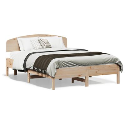 vidaXL Cadru de pat cu tăblie, 120x190 cm, lemn masiv pin