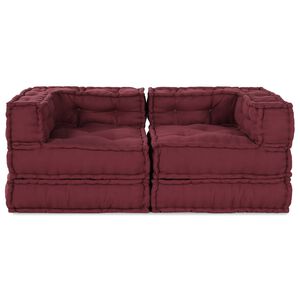vidaXL Unitate de canapea modulară 2 pcs Bordo 140 x 70 x 56 cm