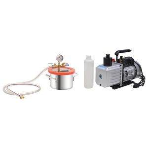 vidaXL Cameră de vid cu pompă &icirc;n 2 trepte, 3,7 L