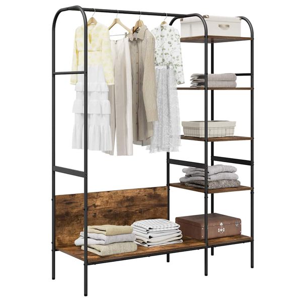 vidaXL Suport pentru Hârtie cu raft Stejar închis 120 x 44 x 160 cm