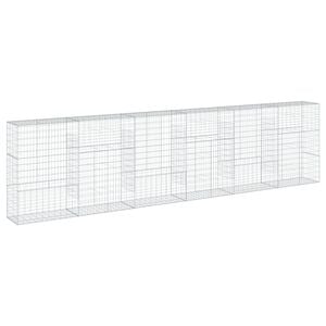 vidaXL Coș gabion cu capac, 600x50x150 cm, fier galvanizat