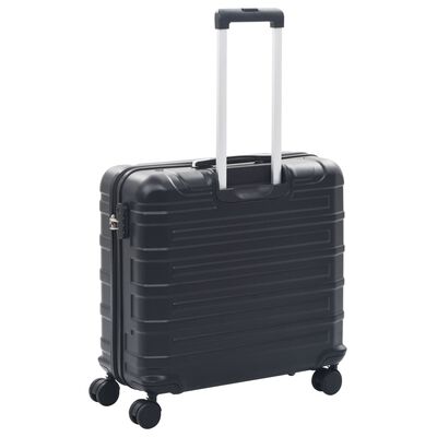 vidaXL Set valiză carcasă rigidă, 2 buc., negru, ABS