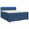 vidaXL Pat boxspring cu saltea albastru 140 x 190 cm Țesătură