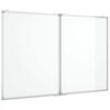vidaXL Tablă magnetică pliabilă, alb, 120x100x1,7 cm, aluminiu