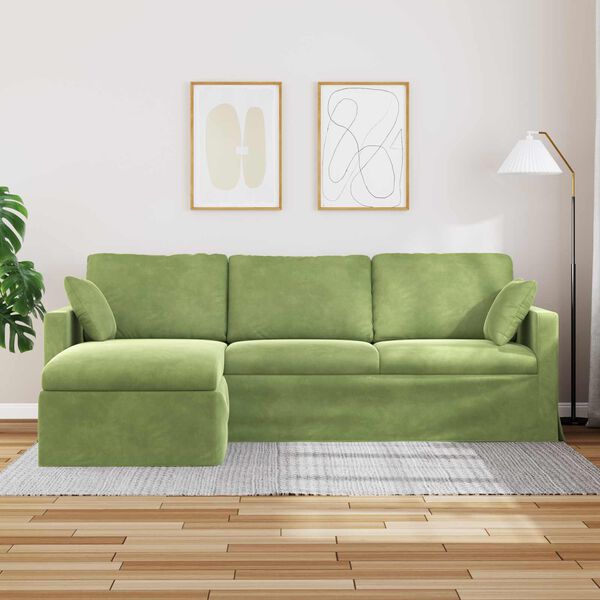 vidaXL Canapea Verde deschis 198 x 134 x 80 cm Catifea