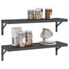 vidaXL Rafturi de perete, 2 buc. 75x23,5x3 cm negru oțel inoxidabil