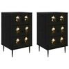 vidaXL Dulap de noapte BREMEN 2 buc. Stejar Negru 36 x 33 x 61 cm