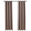 vidaXL Draperii opace cu inele metalice, 2 buc., gri taupe, 140x245 cm