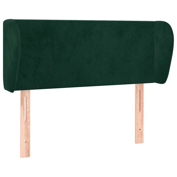 vidaXL Tăblie de pat cu aripioare verde &icirc;nchis 93x23x78/88 cm catifea