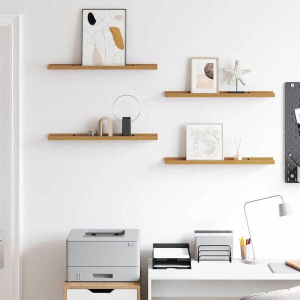 vidaXL Raft de perete cu raft 4 pcs Bej 60 x 9 x 3 cm Lemn compozit