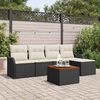 vidaXL Set de canapele pentru grădină 6 pcs Negru Rattan poli