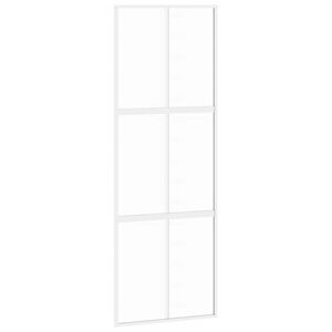 vidaXL Ușă glisantă, alb, 76x205 cm, sticlă securizată/aluminiu