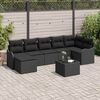 vidaXL Set de canapele pentru grădină cu pernă 8 pcs Negru Rattan poli