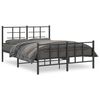 vidaXL Cadru pat metalic cu tăblie de cap/picioare, negru, 140x190 cm