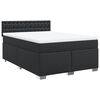 vidaXL Pat box spring cu saltea, negru, 140x200 cm, piele ecologică