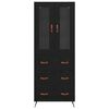 vidaXL Cabinet &icirc;nalt cu raft 2 pcs Stejar Negru Lemn compozit