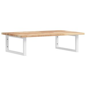 vidaXL Raft pentru lavoar montat pe perete, oțel și lemn masiv acacia