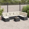 vidaXL Set de canapele pentru grădină 9 pcs Negru Rattan poli