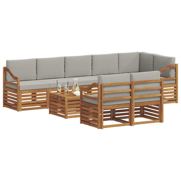vidaXL Seturi de canapele cu pernă 9 pcs Gri natural și deschis
