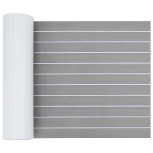 vidaXL Covor pentru Bărci Dungi Gri deschis și alb. 240 x 60 cm EVA