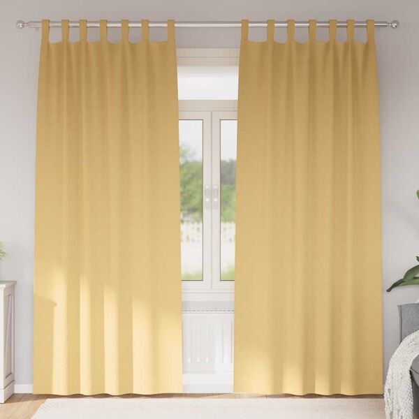 vidaXL Perdele Opaque cu Inel 2 pcs Bej 245 x 140 cm Poliester