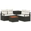 vidaXL Set de canapea 6 buc. Negru și Alb crem 55 x 55 x 37 cm