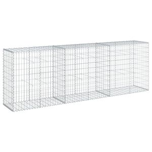 vidaXL Coș gabion cu capac, 300x50x100 cm, fier galvanizat