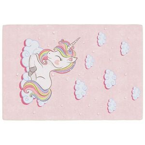 vidaXL Covor copii, roz unicorn, 160x230 cm, lavabil