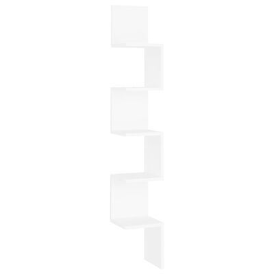 vidaXL Raft de perete de colț, alb, 20x20x127,5 cm, PAL