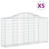 vidaXL Coșuri gabion arcuite 5 buc, 200x30x100/120 cm fier galvanizat
