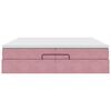 vidaXL Cadru de pat otoman cu saltele Roz 200x200cm catifea