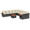 vidaXL Set canapele de grădină cu perne, 11 piese, negru, poliratan