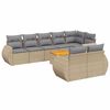 vidaXL Set canapele de grădină, 9 piese, cu perne, bej, poliratan