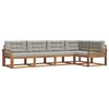vidaXL Set de canapele de exterior 5 buc. Natural și gri deschis