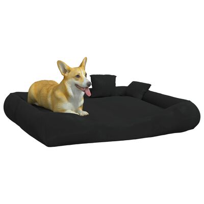 vidaXL Saltea de câini cu perne, negru, 115x100x20 cm, material oxford