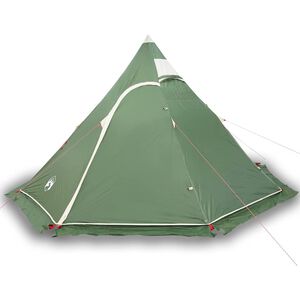 vidaXL Cort de camping tipi pentru 5 persoane, verde, impermeabil