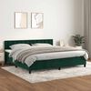 vidaXL Pat box spring cu saltea, verde &icirc;nchis, 200x200 cm, catifea