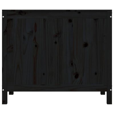vidaXL Cutie de rufe, negru, 88,5x44x76 cm, lemn masiv de pin