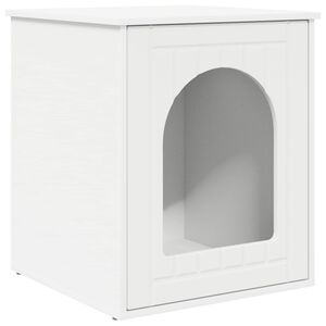 vidaXL Casa pentru pisici Alb 53 x 52 x 62 cm Lemn prelucrat