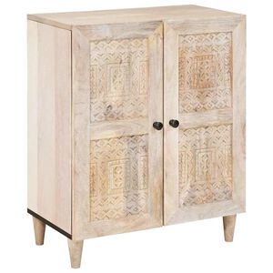 vidaXL Bufet Alb 60 x 33 x 75 cm Lemn masiv de mango