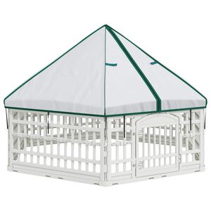 vidaXL Cerc pentru c&acirc;ini cu 6 panouri 177,5 x 154,5 x 112 cm Plastic