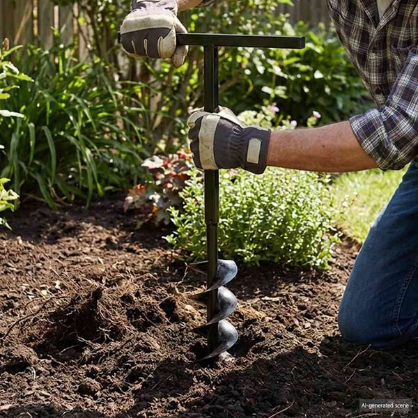 Burghiu de sol cu m&acirc;ner 150 mm cu tub prelungitor 9 m, oțel