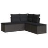 vidaXL Set mobilier de grădină cu perne, 5 piese, negru, poliratan