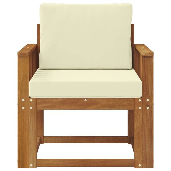 vidaXL Canapea de exterior Lemn de acacia solid și poliester natural